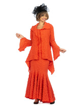 3pc Popcorn Hi-lo Jkt, Cami, Pleated Skirt Set