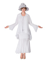 3pc Popcorn Hi-lo Jkt, Cami, Pleated Skirt Set