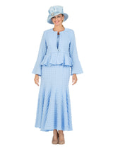 3pc Popcorn Peplum Jkt, Cami, Maxi Skirt Set-Plus