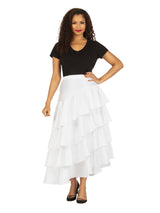 1pc Uneven Sweep Shantung Tiered Skirt