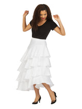 1pc Uneven Sweep Shantung Tiered Skirt