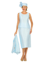 3pc Silky Twl Skt Suit w/ Layered Designs-Plus