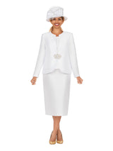 3pc Silky Twl Skt Suit w/ Layered Designs