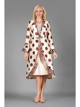 2pc Silky Twill in Polka Dots Dress+Jkt Set