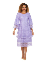 Elegant A-Line Tiered Lace Dress
