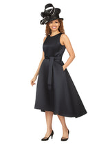 Sleeveless Full Flare Hi-Lo Drs w/ Styling Belt
