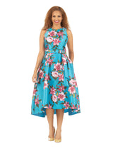 Sleeveless Full Flare Hi-Lo Drs w/ Styling Belt