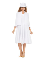 2pc Multi-Paneled Flare Dress w/ Jkt-Plus size