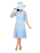 1pc Embroidery Lux Lace Pleated Flare Dress