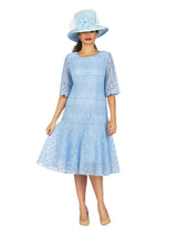 1pc Embroidery Lux Lace Pleated Flare Dress