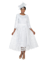 Long Slv Lux Lace A-line Dress w/ Belt