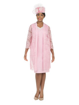 2pc Pearl V-neck Sheath Dress w/ Lace Jacket-Plus