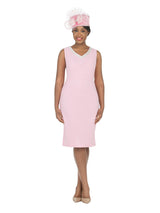 2pc Pearl V-neck Sheath Dress w/ Lace Jacket