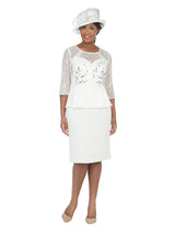 3/4 Slv Shift Drs w/ Peplum Waist and Sequins