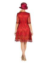 1pc Short Slv Lux Lace A-line Dress