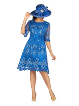 1pc Short Slv Lux Lace A-line Dress