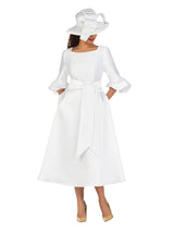 Silky Twill Ruffle Sleeve A-line Sash Dress-Plus