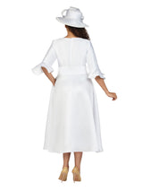 Silky Twill Ruffle Sleeve A-line Sash Dress-Plus