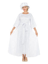 2pc Lux Lace Dress w/ Belted Lace Cape-Plus