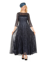 Evening Dress w/ See-thru Sleeves