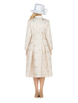 Stand Collar A-line Metallic Brcd Drs w/ Belt