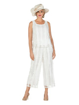 3pc Sheer Long Jkt, Cami+Pants Set-Plus