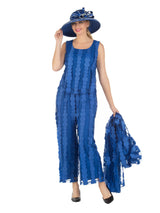 3pc Sheer Long Jkt, Cami+Pants Set-Plus