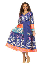 V-Neck LS Purple Print Drs w/ Belt