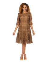 Ornate Lace Fit-and-Flare Midi Dress