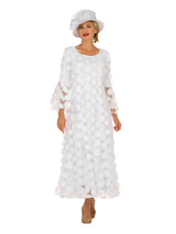 Elegant 3D Dot Mesh Bell Sleeve Maxi Dress-Plus