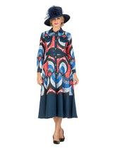 Button Down Denim Shirt Dress in Prints