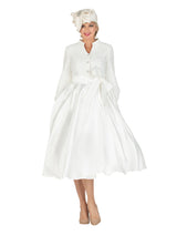 Balloon Slv Lace&Twill A-line Drs w/ Belt-Plus