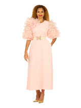 Ruffle Puff Slv Maxi Dress w/ Butterfly Belt-Plus