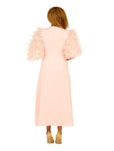 Ruffle Puff Slv Maxi Dress w/ Butterfly Belt-Plus