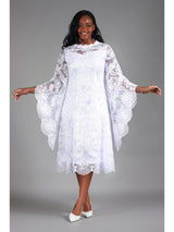 Lace A-line Dress w/ Ovsz Bell Slvs