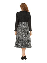 Chic Leopard Print Dress w/ Faux Bolero Jkt-Plus
