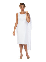 2pc Midi Dress w/ Sheer Lace Overlay Jacket