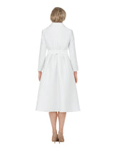 Stone Embellished Silky Twill Belted Midi Dress