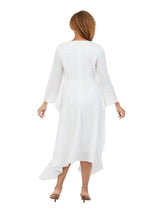 Popcorn-like Textured Cascade Handkerchief Dress