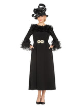 Belted A-line Dress in Stretch Crepe & Orgz-Plus