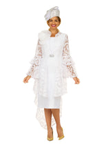 Lace Hi-Lo 2pc Jkt Dress w/ Flounce Sleeves-Plus