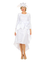 Sequin Lace Hi-Lo Dress w/ Statement Bow Waist