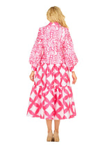 Bold Prt Tiered Button-Front Midi Drs w/ Belt-Plus