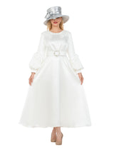 Belted A-line Dress w/ Beaded Embroidery-Plus