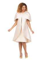 Embellished Cape Jkt&Geometric Sheath Dress Set