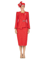 2pc Silky Twill Jkt + Sequined Lace Skirt Suit