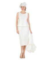 3pc Balloon Slv Peplum Jkt Skirt Suit