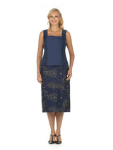 3pc Brocade Emb Skrt Suit w/ Decor Ribbons-Plus