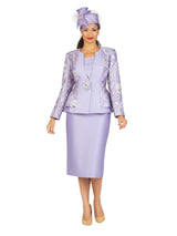3pc Brocade&Crkl Satin Peplum Skt Suit-Plus