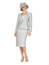 3pc Lux Lace&Sqns Ovrly Skt Suit-Plus